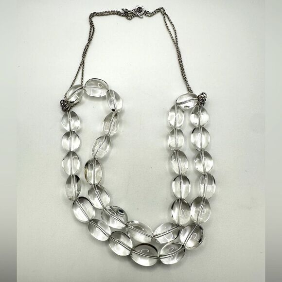 22" Dean Harris Clear Quartz beaded and sterling silver necklace! - Picture 1 of 11